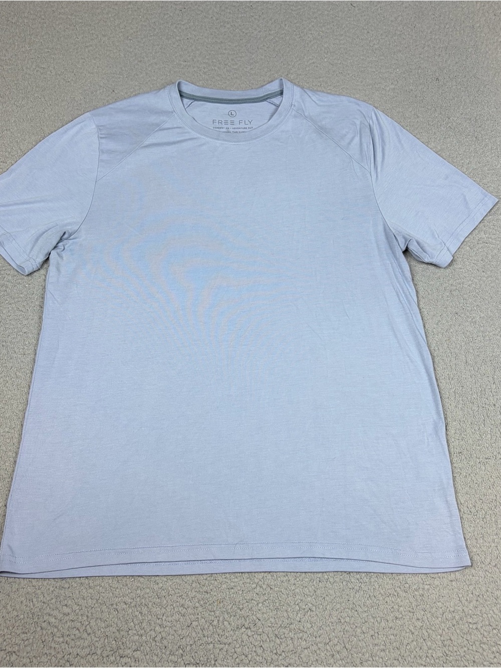 Free Fly Apparel Shirt Men’s Large Pale Blue Bamboo Crew Neck Short Sleeve Tee